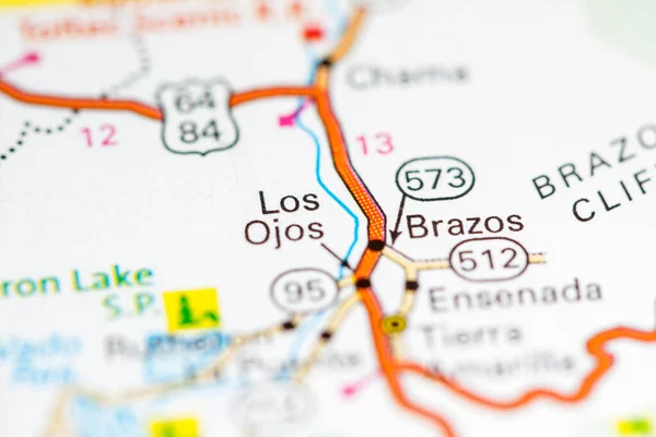 Los Ojos New Mexico Usa Map — 스톡 사진