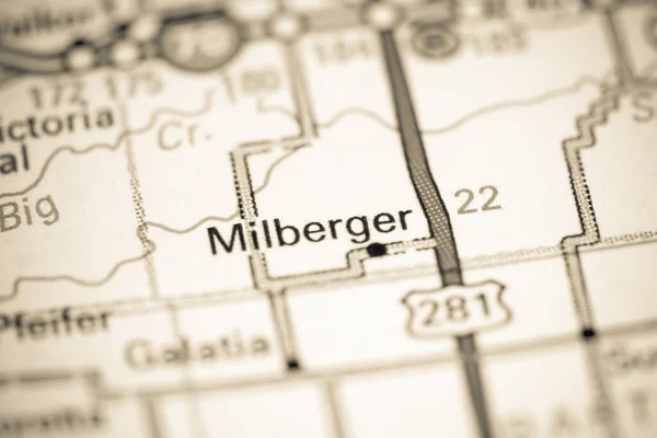 Milberger Kansas Eeuu Mapa — Foto de Stock
