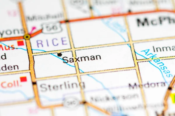 Saxman Kansas Eeuu Mapa — Foto de Stock
