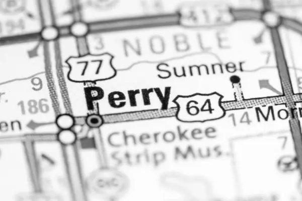 Perry Oklahoma Usa Map — Stok fotoğraf