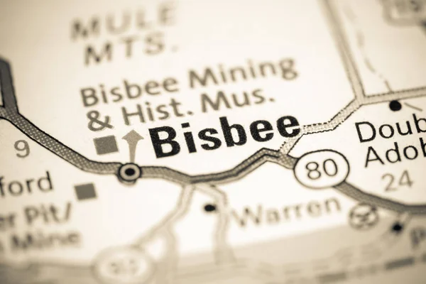 Bisbee. Arizona. USA on a map