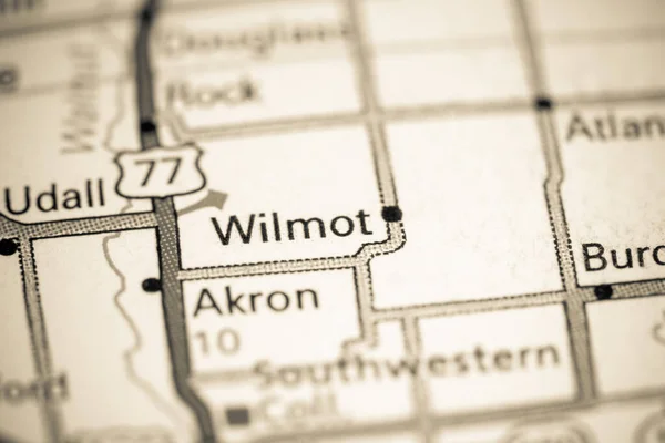 Wilmot Kansas Eua Sobre Mapa — Fotografia de Stock