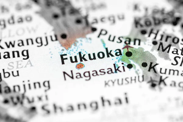 Fukuoka Japón Mapa — Foto de Stock