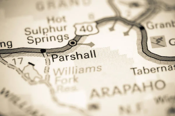 Parshall 科罗拉多 地图上的Usa — 图库照片