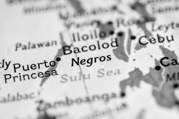 Negros Filipinas Mapa — Fotografia de Stock