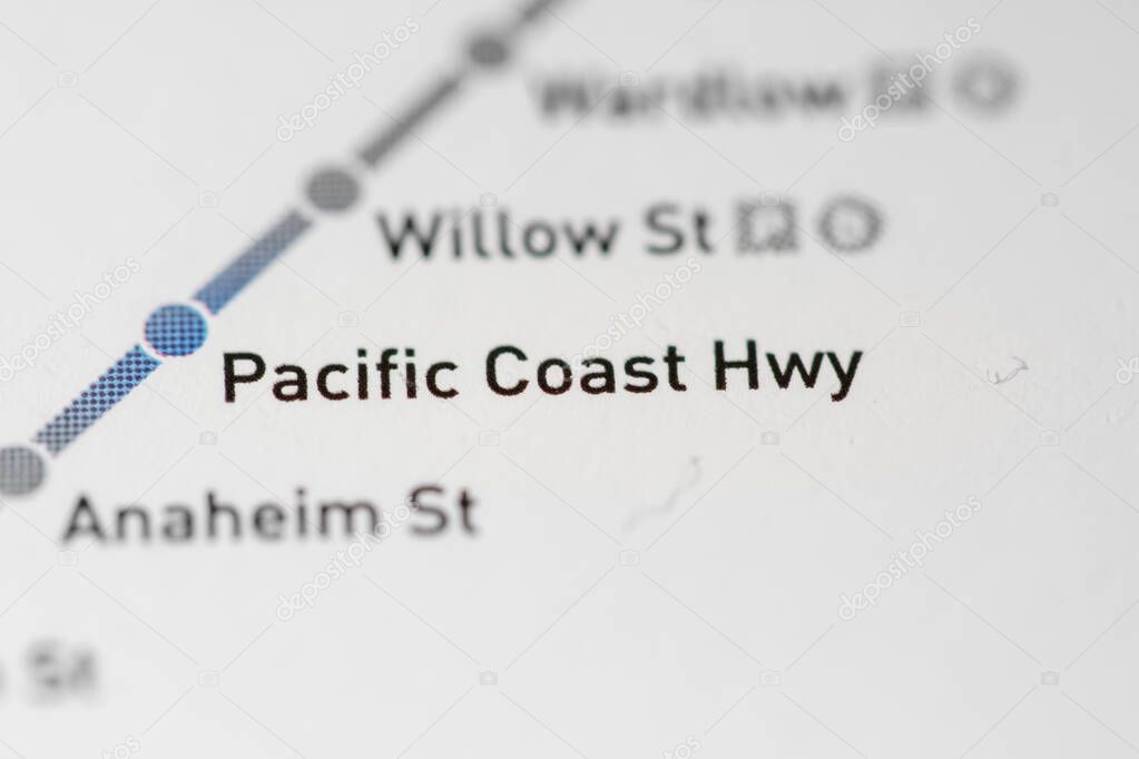 Pacific Coast Hwy Station. Los Angeles Metro map.