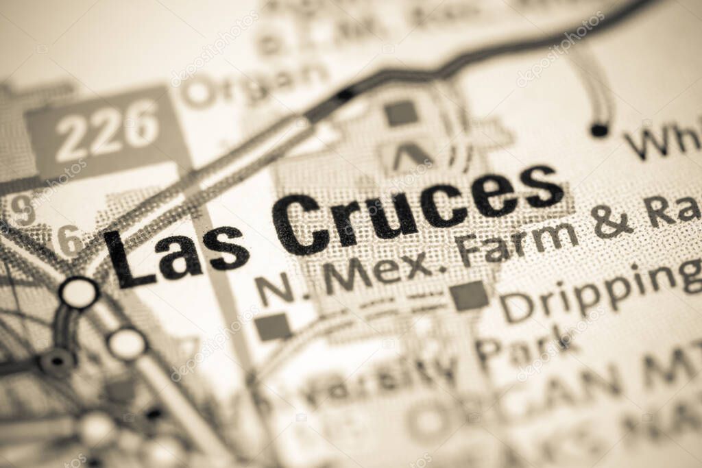 Las Cruces. New Mexico. USA on a map