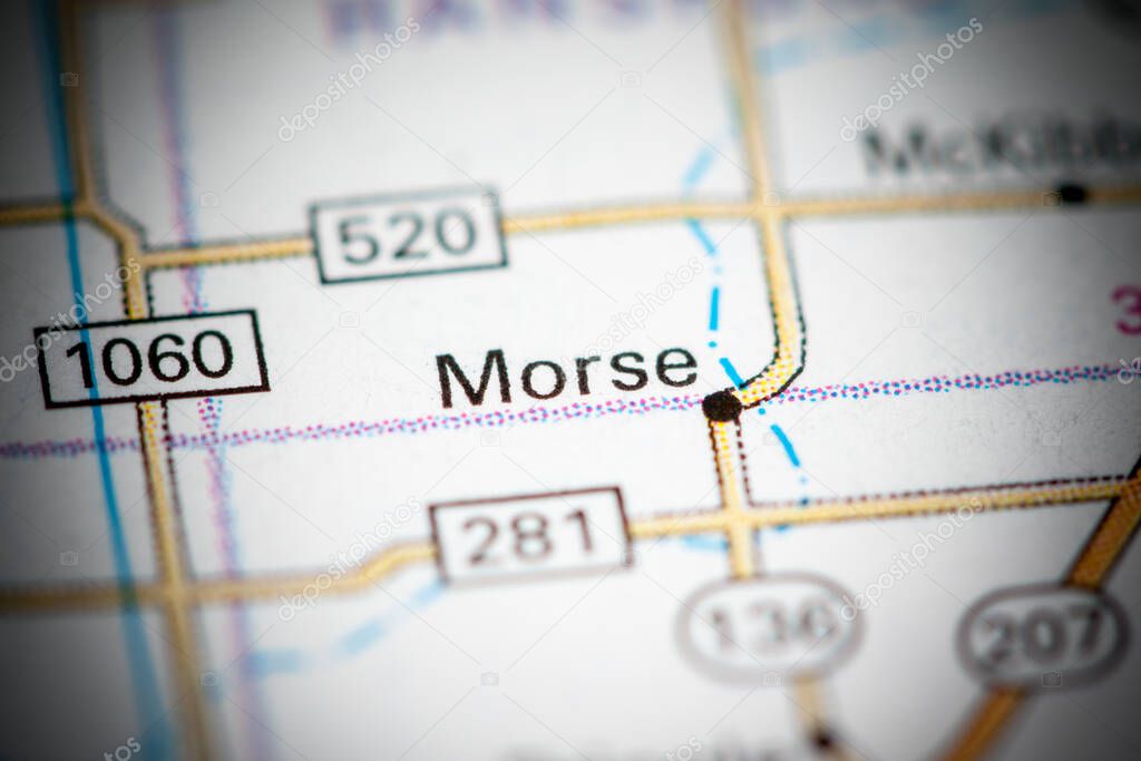 Morse. Texas. USA on a map