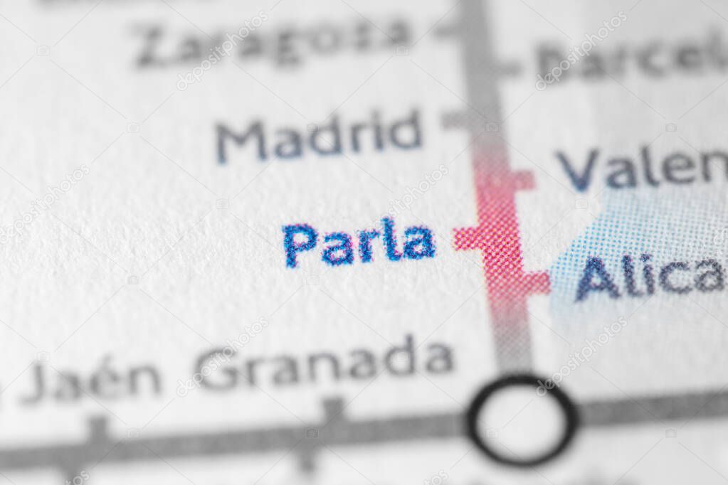 Parla, Spain on a geographical map.