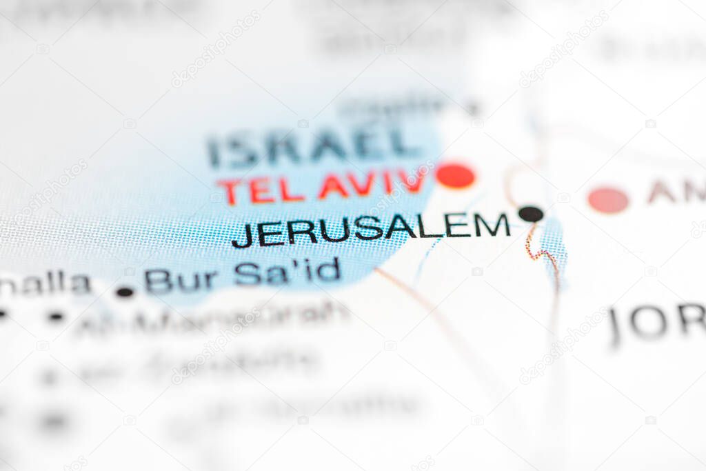 Jerusalem. Israel on the map