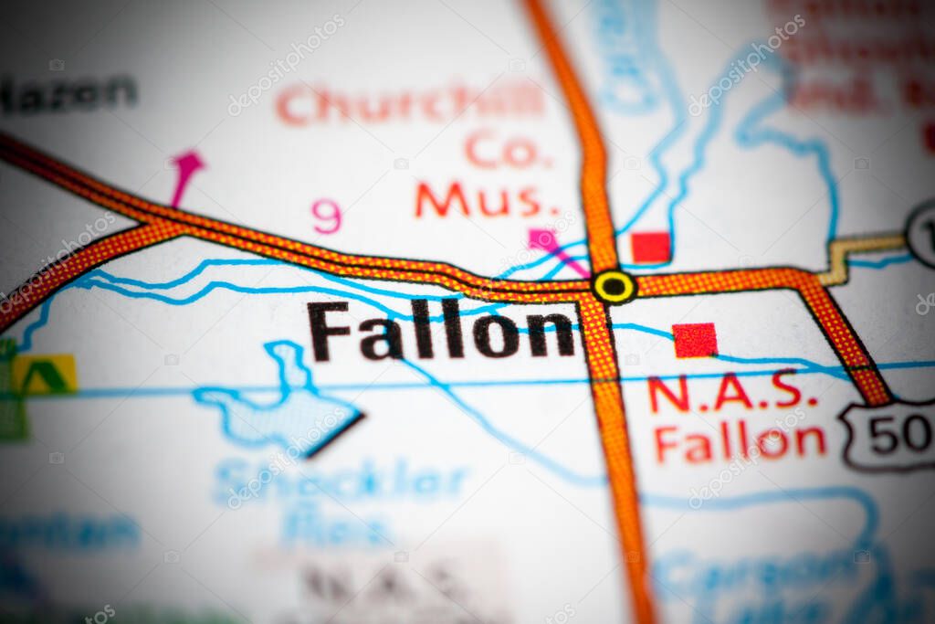 Fallon. Nevada. USA on a map