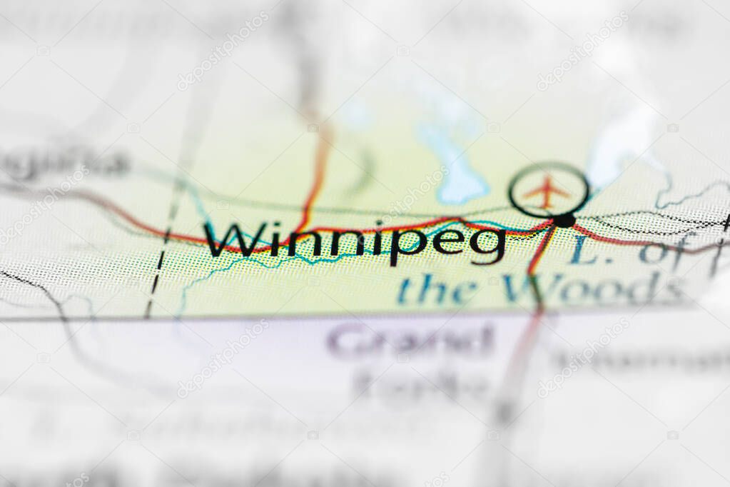 Winnipeg. Canada on the map