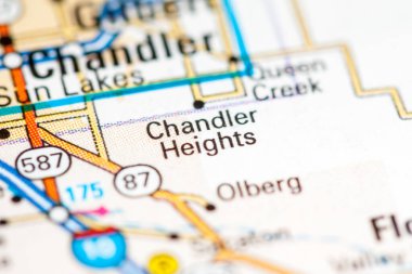 Chandler Heights. Arizona. USA on a map clipart