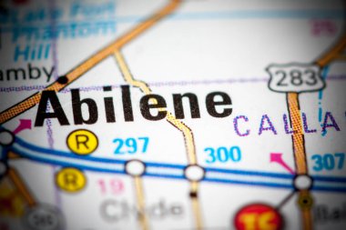 Abilene. Texas. USA on a map clipart