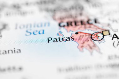Patras. Yunanistan haritada