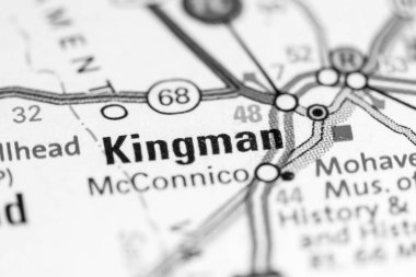 Kingman. Arizona. USA on a map clipart