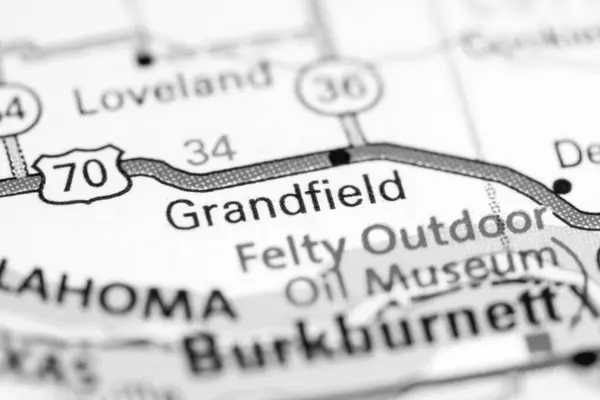 Grandfield Oklahoma Haritada Usa — Stok fotoğraf