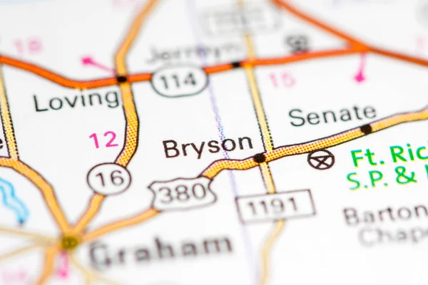 Bryson Texas Eeuu Mapa — Foto de Stock