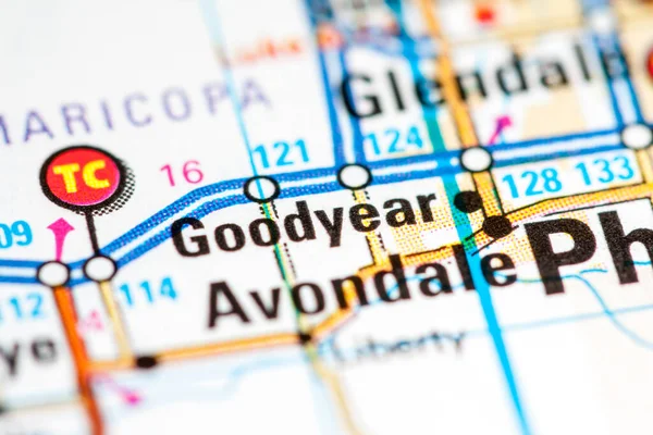 Goodyear. Arizona. USA on a map