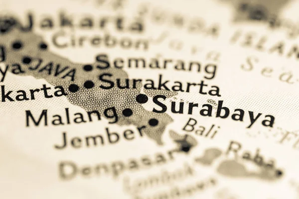 Surabaya, Indonesia on the map