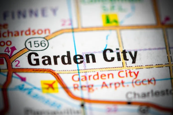 Garden City Kansas Eeuu Mapa — Foto de Stock