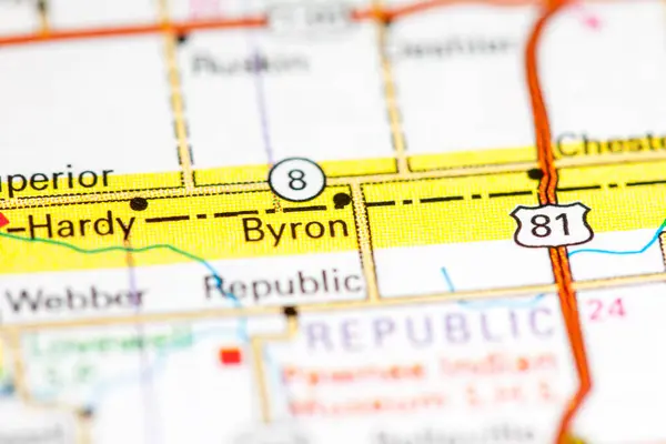 Byron Kansas Eeuu Mapa — Foto de Stock