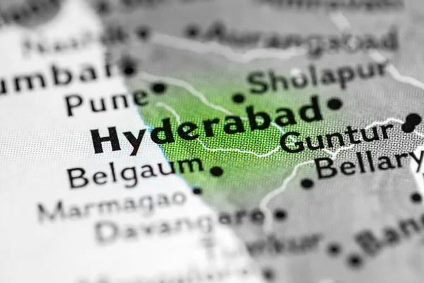 Hyderabad, India on the map