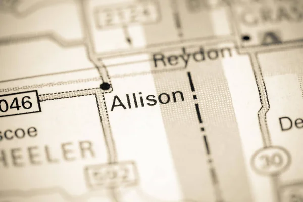 Allison Texas Eeuu Mapa —  Fotos de Stock