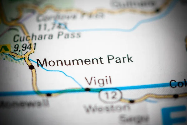 Monument Park. Colorado. USA on a map