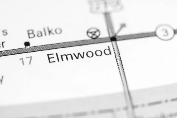 エルムウッドオクラホマだ地図上の宇佐 — ストック写真