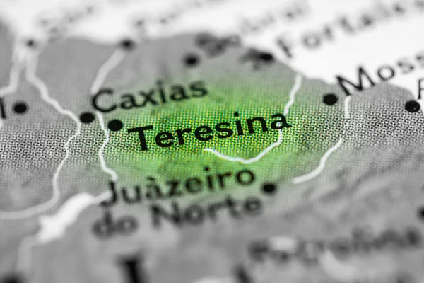 Teresina Brésil Sur Carte — Photo