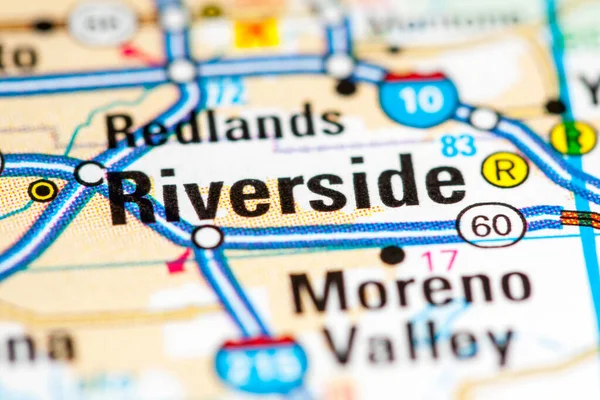 Riverside Califórnia Eua Sobre Mapa — Fotografia de Stock