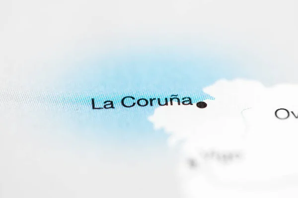 コルーナ 地図上のスペイン — ストック写真