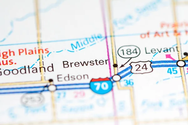 Brewster Kansas Haritada Usa — Stok fotoğraf