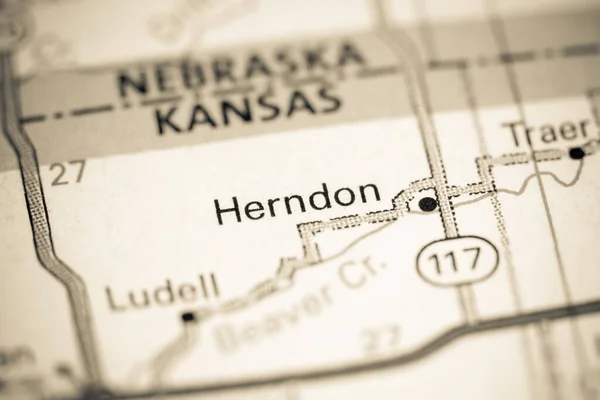 Herndon Kansas Stati Uniti Una Mappa — Foto Stock