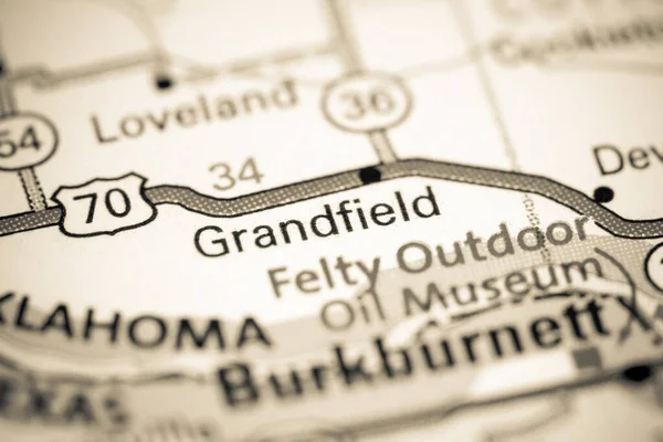 Grandfield Oklahoma Haritada Usa — Stok fotoğraf