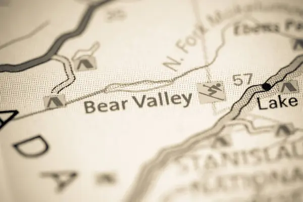 Bear Valley California Eeuu Mapa — Foto de Stock