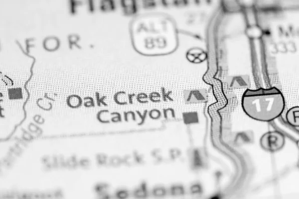 Cañón Oak Creek Arizona Eeuu Mapa — Foto de Stock