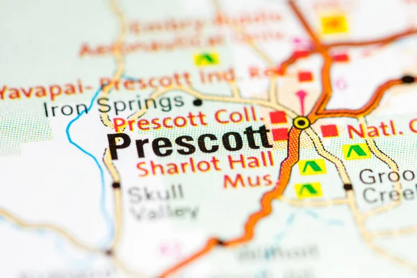 Prescott. Arizona. USA on a map