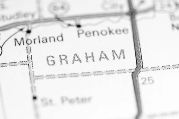 Graham Kansas Eeuu Mapa —  Fotos de Stock