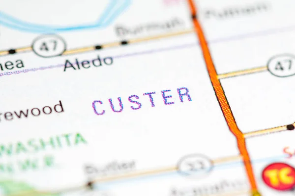 Custer Oklahoma Usa Map — Stok fotoğraf