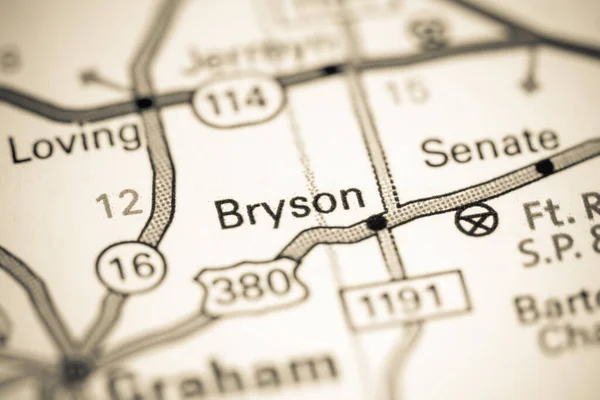 Bryson Texas Usa Map — Stok fotoğraf