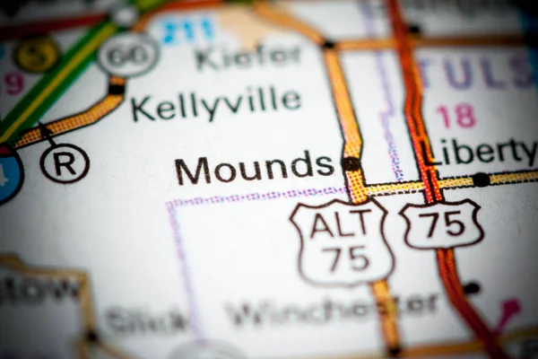 Mounds Oklahoma Usa Map — Stok fotoğraf