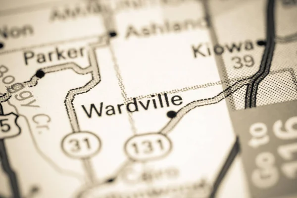 Wardville Ben Oklahomában Usa Térképen — Stock Fotó