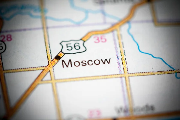 Mosca Kansas Stati Uniti Una Mappa — Foto Stock