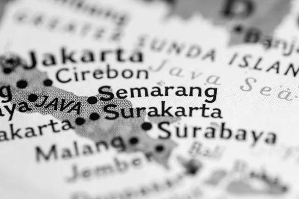 Semarang Indonésia Sobre Mapa — Fotografia de Stock