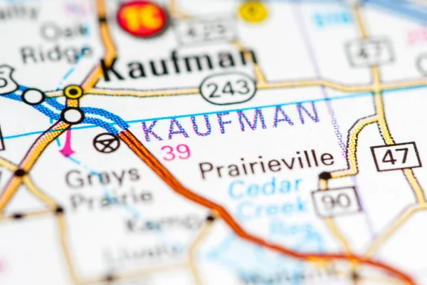 Kaufman Texas Eua Sobre Mapa — Fotografia de Stock