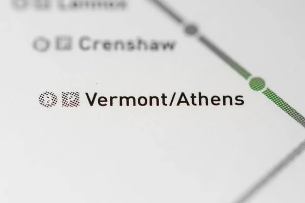Vermont Atenstationen Los Angeles Tunnelbanekarta — Stockfoto