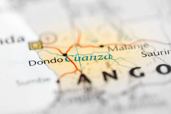 Cuanza Angola Mapa — Foto de Stock