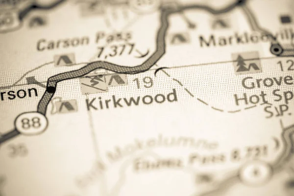 Kirkwood Kalifornien Usa Auf Einer Karte — Stockfoto